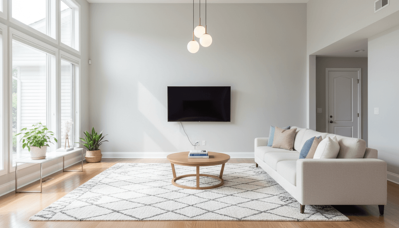 Completed TV mounting installation in a modern home