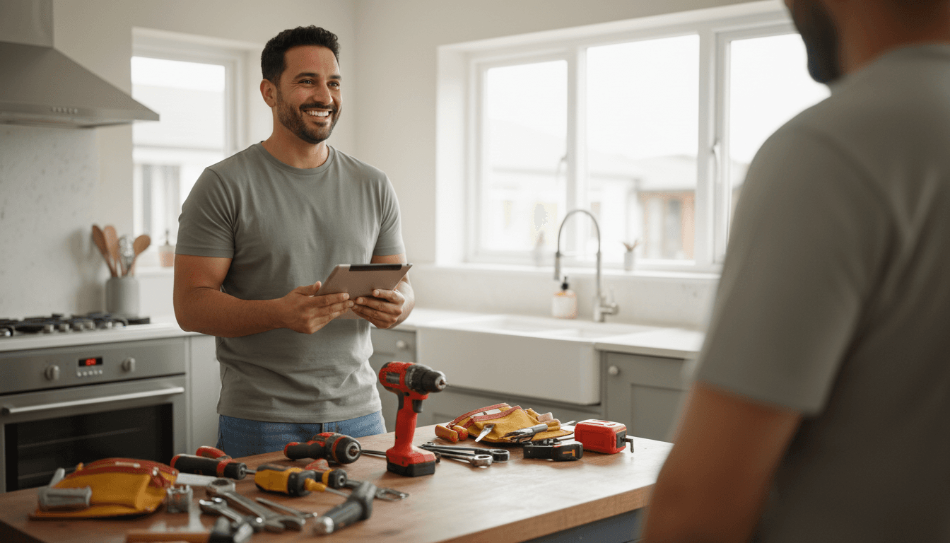 Professional handyman in Temecula completing quality work with confidence and clean workspace