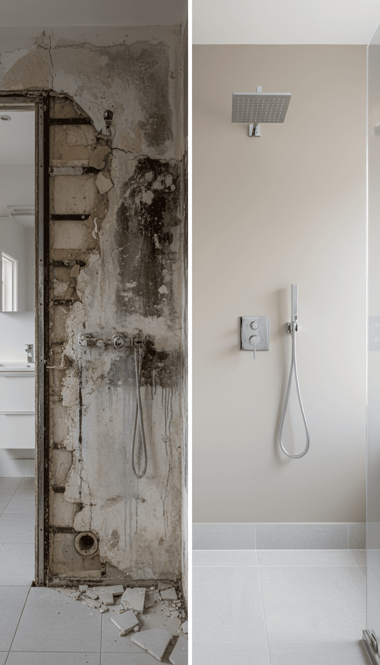 Drywall repair and painting bathroom wall